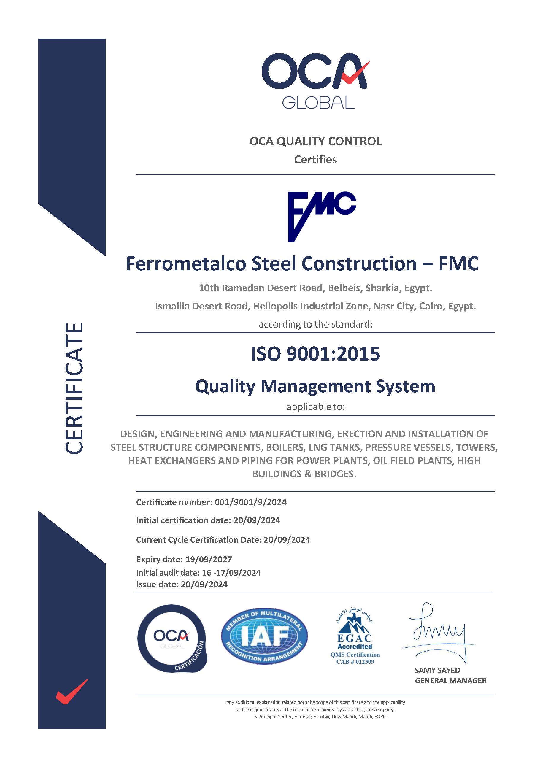 ISO 9001:2015 Quality Management System